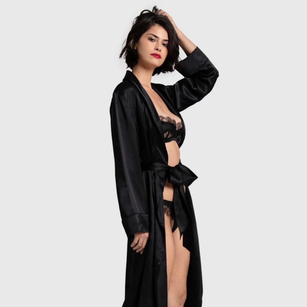 New KIKI DE MONTPARNASSE - AMOUR ROBE - Silk - Luxury - Medium - Black.